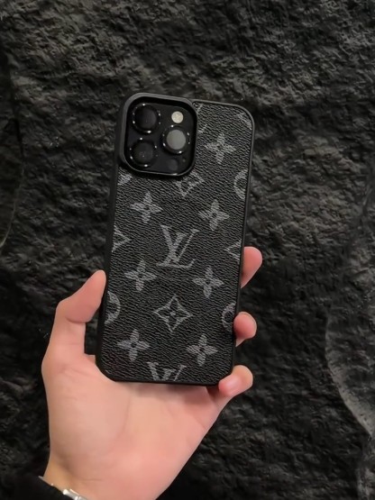 路易威登黑皮紋磨砂磁吸手機殼-ZUIHANG SHOP